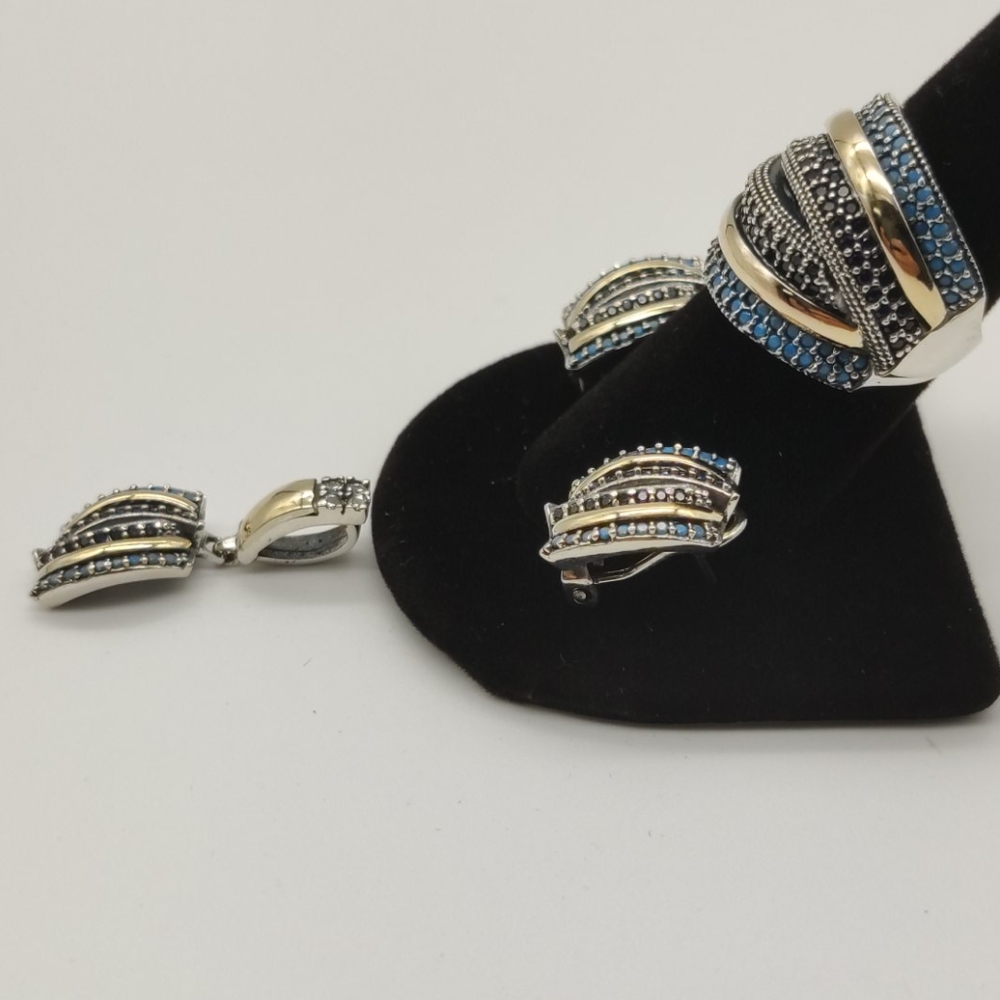 Colombian Silver 925 and 14k Gold with CZ💎💍 - Picture 4 of 9